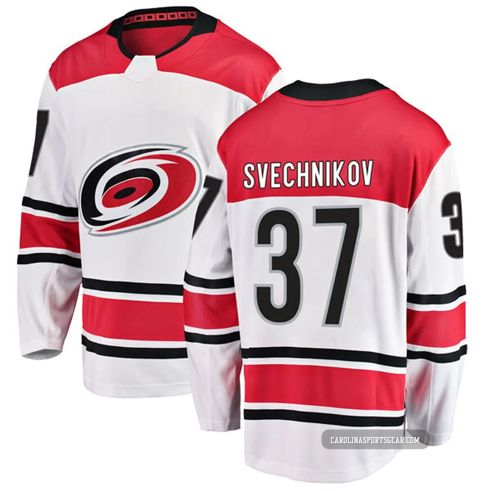 Men's Andrei Svechnikov ＃37 White Carolina Hurricanes Breakaway Away Jersey