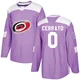 Men's Charlie Cerrato ＃0 Authentic Purple Carolina Hurricanes Fights Cancer Practice Jersey