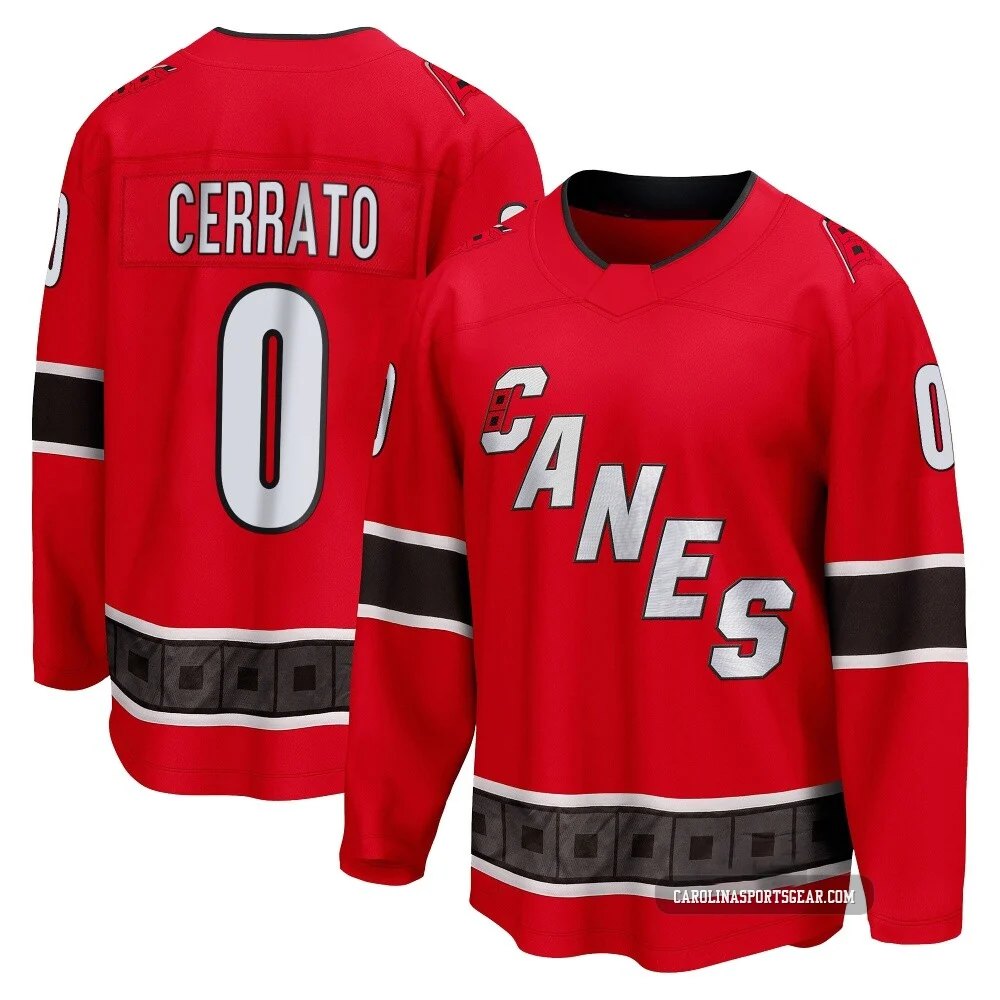 Men's Charlie Cerrato ＃0 Red Carolina Hurricanes Breakaway Special Edition 2.0 Jersey