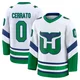 Men's Charlie Cerrato ＃0 White Carolina Hurricanes Premium Throwback Jersey