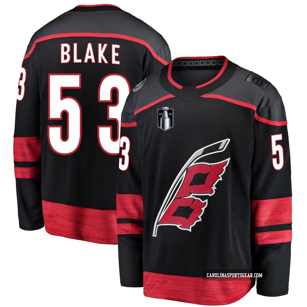 Men's Jackson Blake ＃53 Black Carolina Hurricanes Breakaway Alternate 2026 Stanley Cup Final Jersey