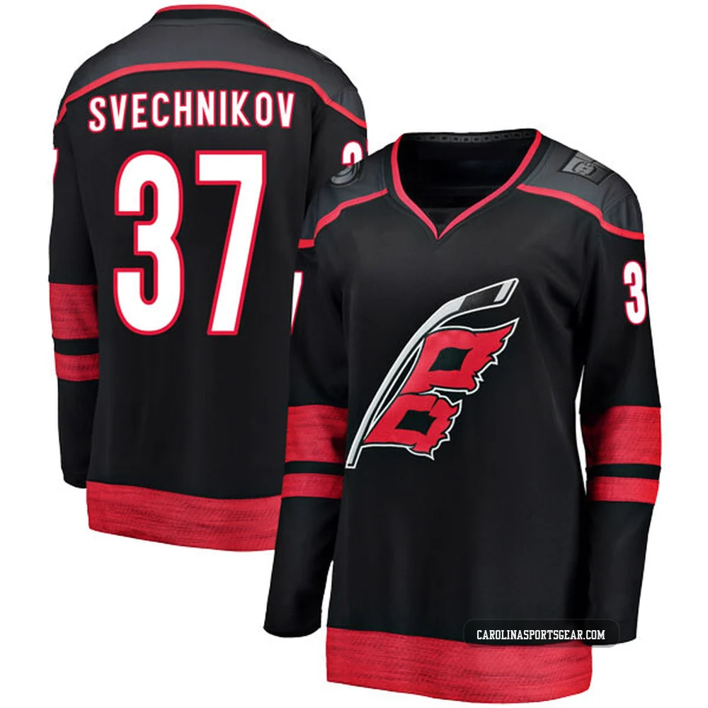 Women's Andrei Svechnikov ＃37 Black Carolina Hurricanes Breakaway Alternate Jersey