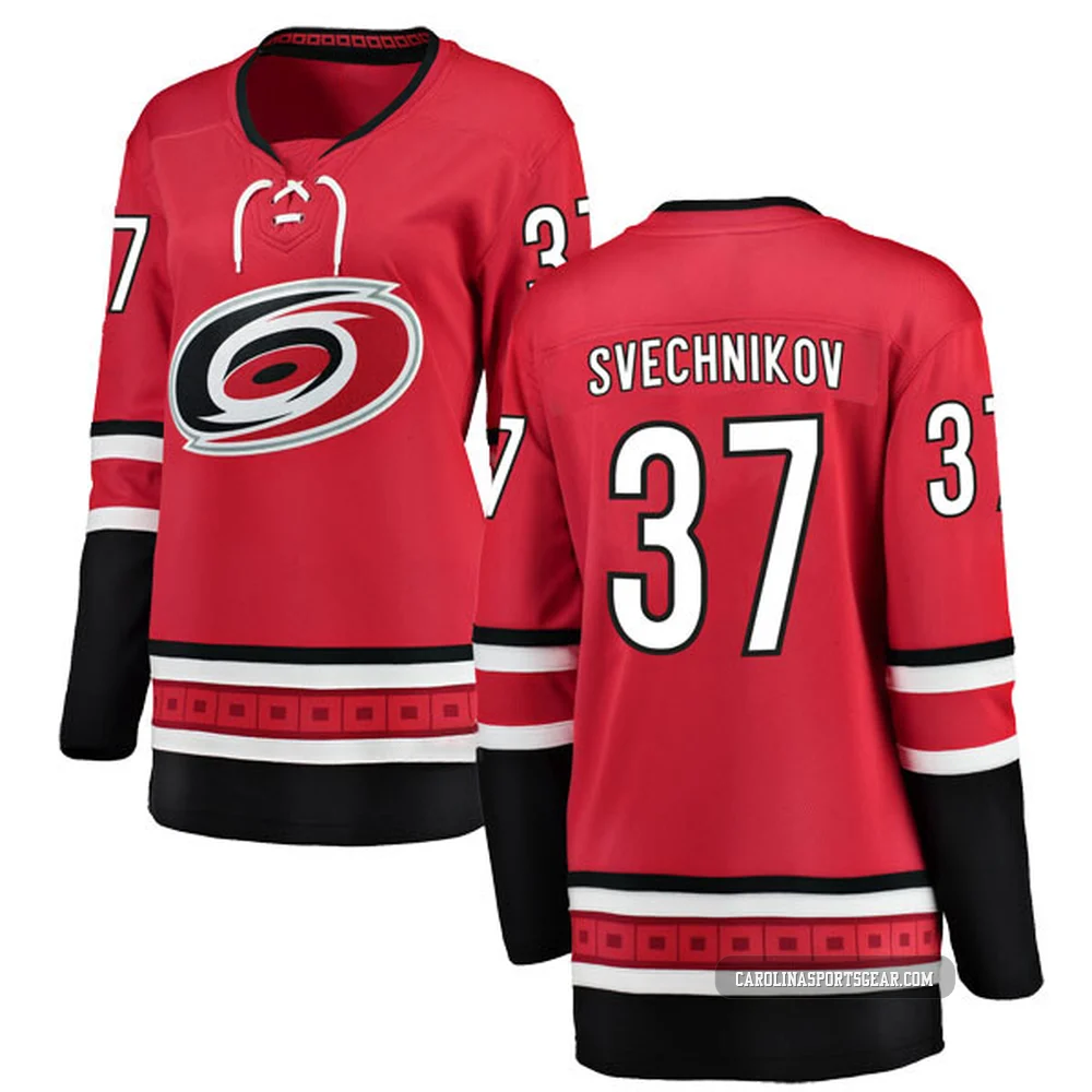 Women's Andrei Svechnikov ＃37 Red Carolina Hurricanes Breakaway Home Jersey