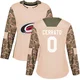 Women's Charlie Cerrato ＃0 Authentic Camo Carolina Hurricanes Veterans Day Practice Jersey