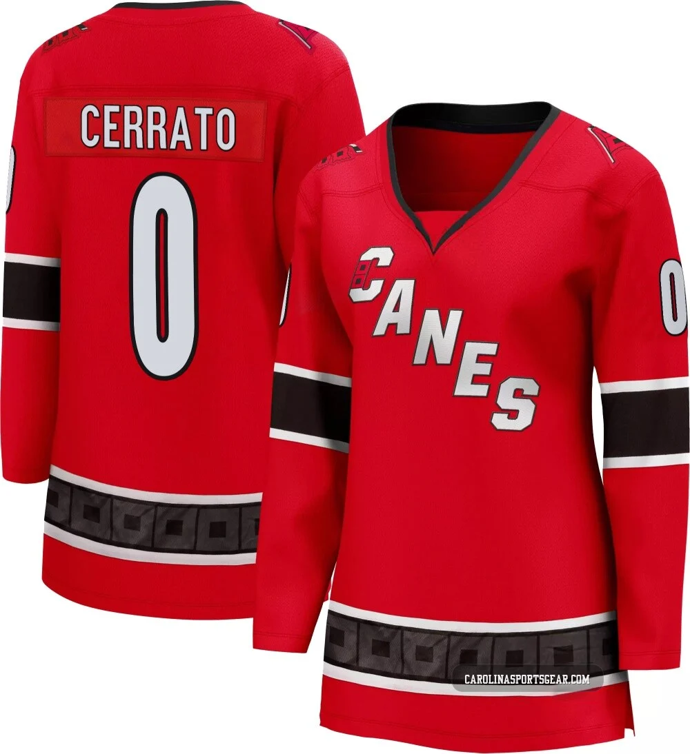 Women's Charlie Cerrato ＃0 Red Carolina Hurricanes Breakaway Special Edition 2.0 Jersey