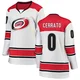 Women's Charlie Cerrato ＃0 White Carolina Hurricanes Breakaway Away Jersey