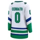 Women's Charlie Cerrato ＃0 White Carolina Hurricanes Breakaway Throwback Jersey