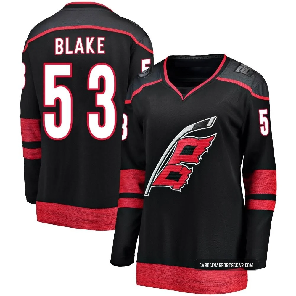 Women's Jackson Blake ＃53 Black Carolina Hurricanes Breakaway Alternate Jersey