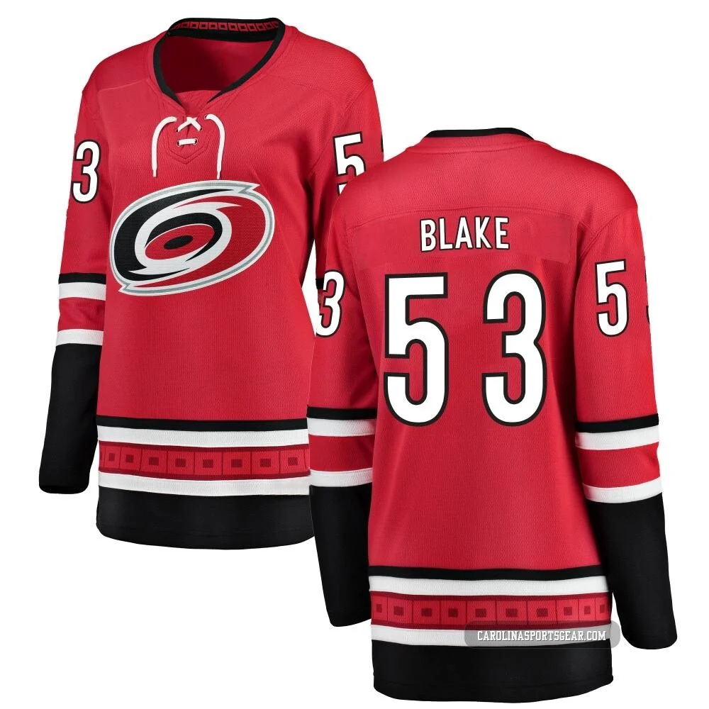 Women's Jackson Blake ＃53 Red Carolina Hurricanes Breakaway Home Jersey