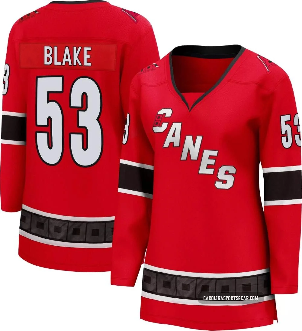 Women's Jackson Blake ＃53 Red Carolina Hurricanes Breakaway Special Edition 2.0 Jersey
