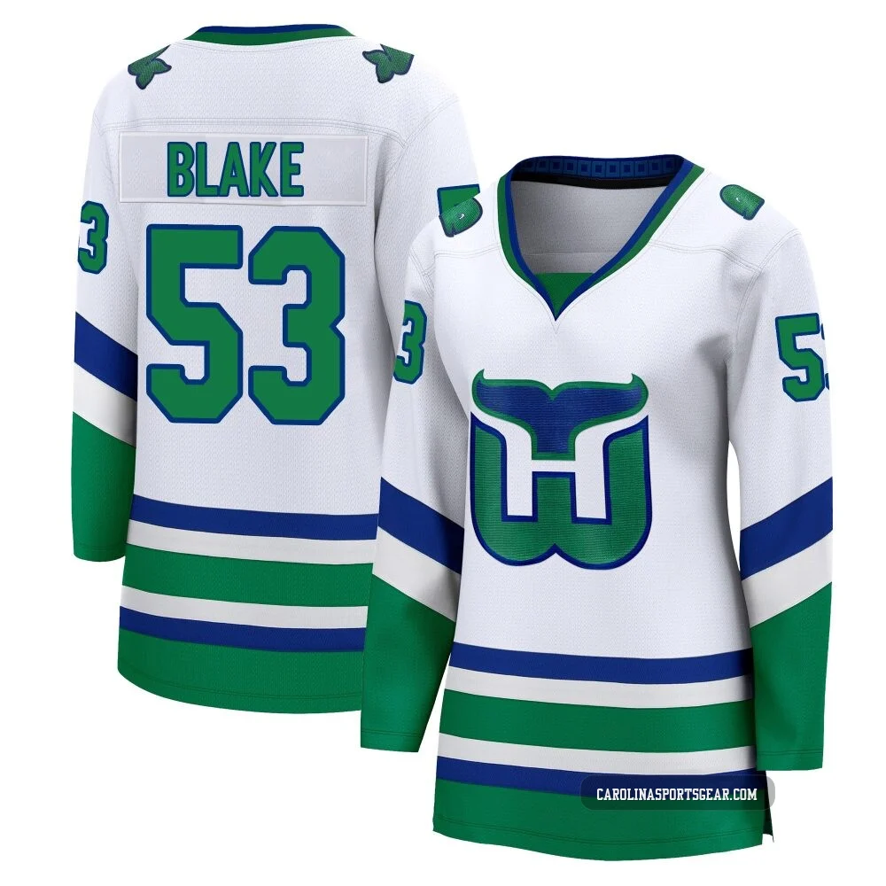Women's Jackson Blake ＃53 White Carolina Hurricanes Breakaway Throwback Jersey