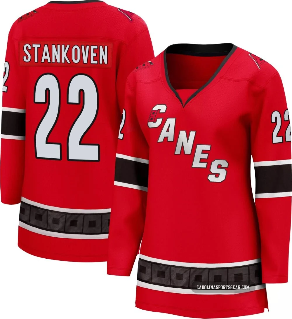 Women's Logan Stankoven ＃22 Red Carolina Hurricanes Breakaway Special Edition 2.0 Jersey