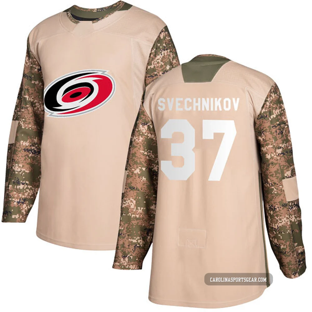 Youth Andrei Svechnikov ＃37 Authentic Camo Carolina Hurricanes Veterans Day Practice Jersey