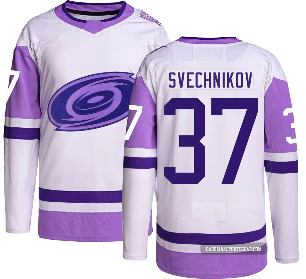 Youth Andrei Svechnikov ＃37 Authentic Carolina Hurricanes Hockey Fights Cancer Jersey