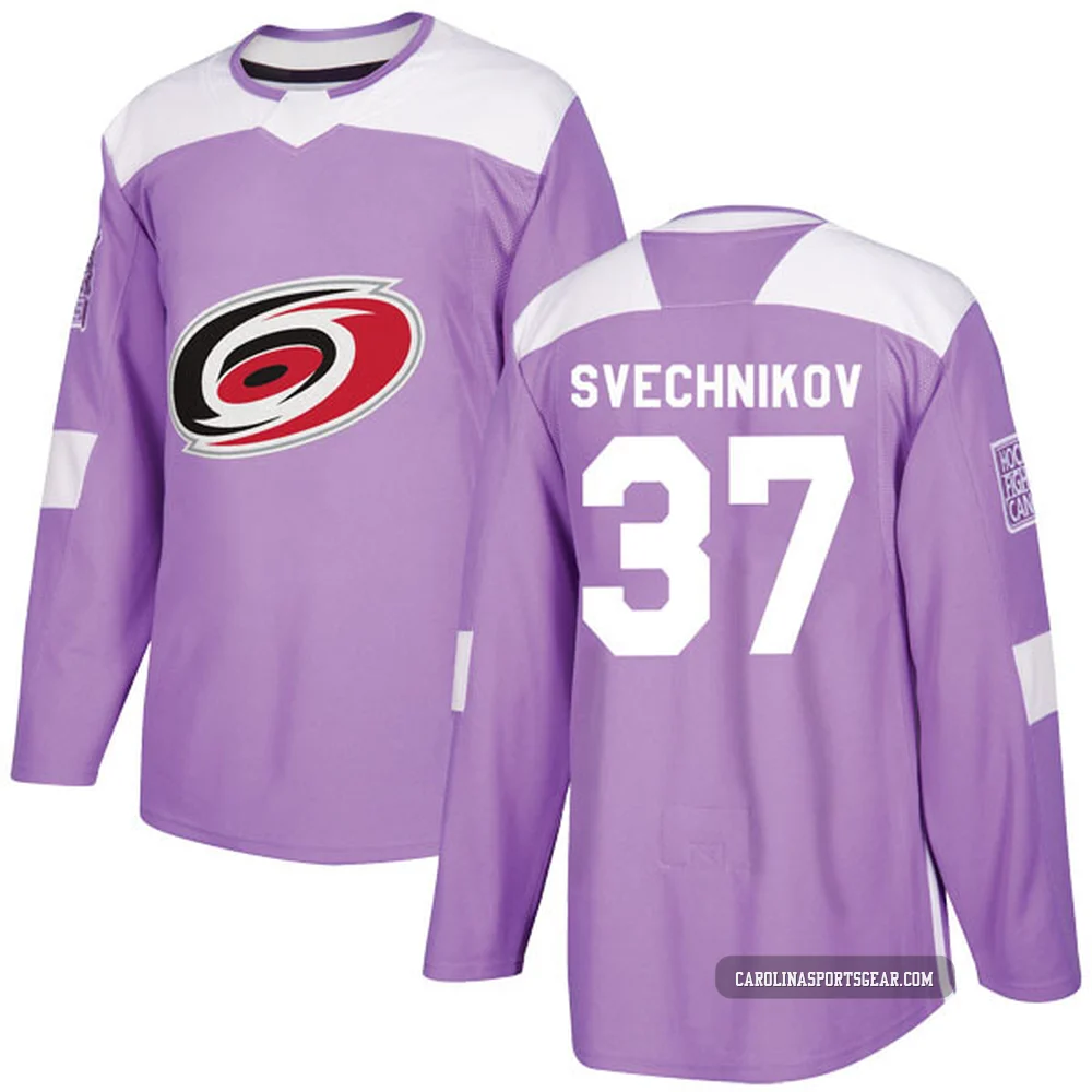 Youth Andrei Svechnikov ＃37 Authentic Purple Carolina Hurricanes Fights Cancer Practice Jersey