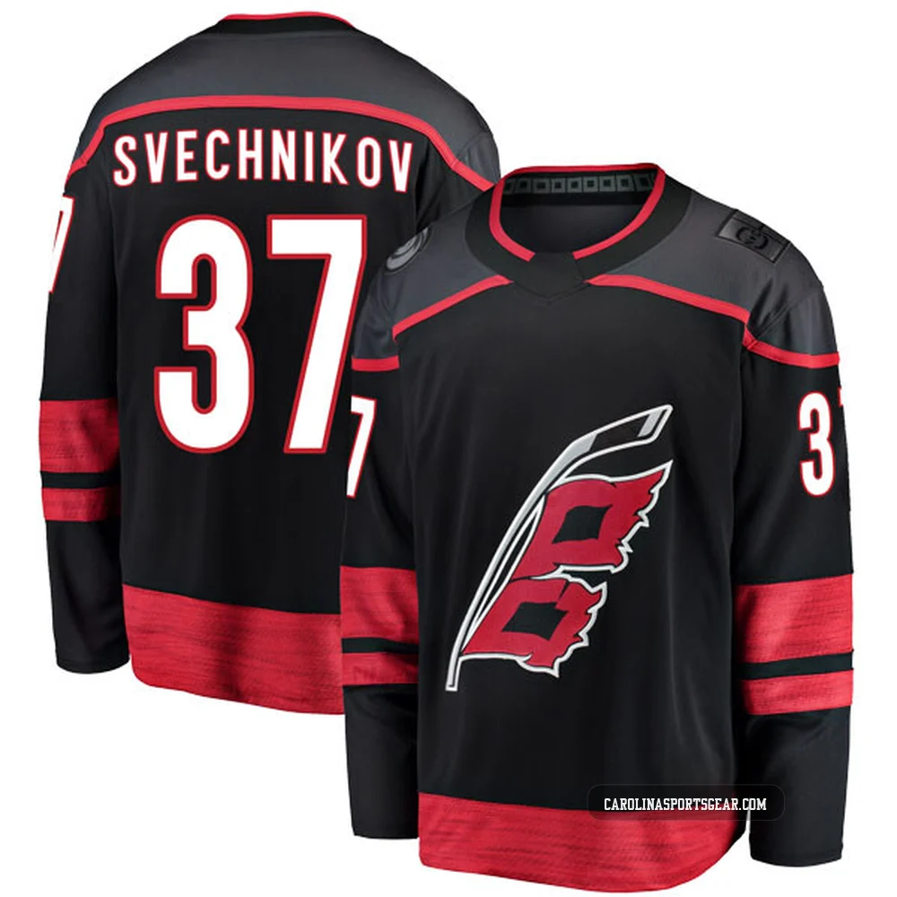 Youth Andrei Svechnikov ＃37 Black Carolina Hurricanes Breakaway Alternate Jersey