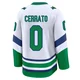 Youth Charlie Cerrato ＃0 White Carolina Hurricanes Premium Throwback Jersey