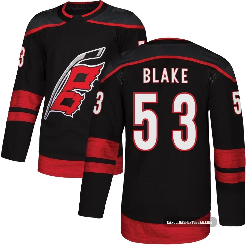 Youth Jackson Blake ＃53 Authentic Black Carolina Hurricanes Alternate Jersey