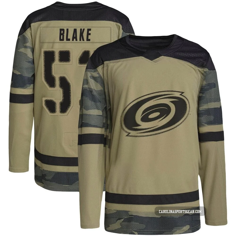 Youth Jackson Blake ＃53 Authentic Camo Carolina Hurricanes Military Appreciation Practice Jersey