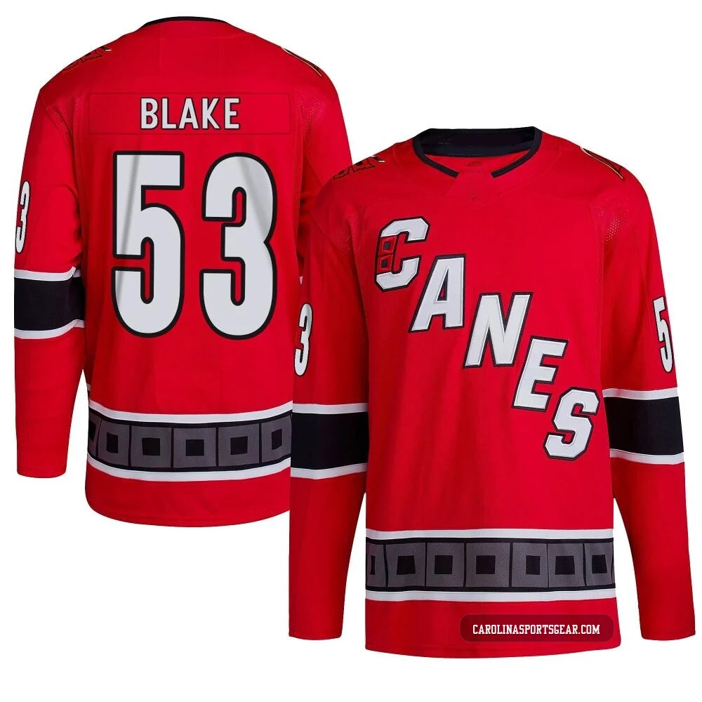 Youth Jackson Blake ＃53 Authentic Red Carolina Hurricanes Reverse Retro 2.0 Jersey